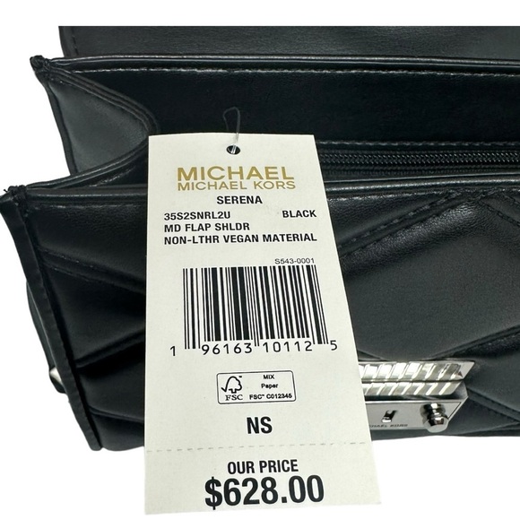 NWT MICHAEL KORS Serena Black Quilted Crossbody Bag - Picture 8 of 13